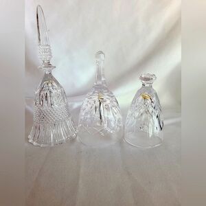 Set of 3 Crystal Bells 1 Signed Waterford